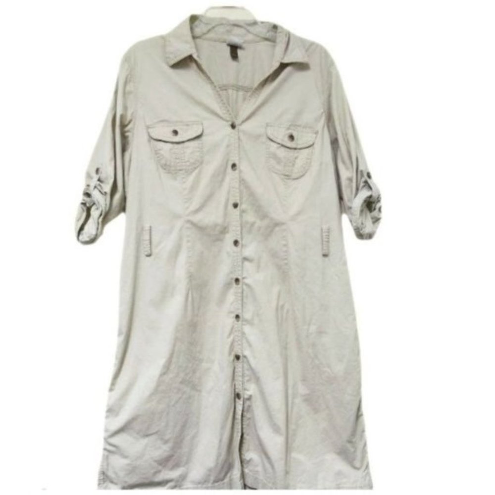 Sonoma life+style Cargo Button Down Shirt Dress Without Belt
